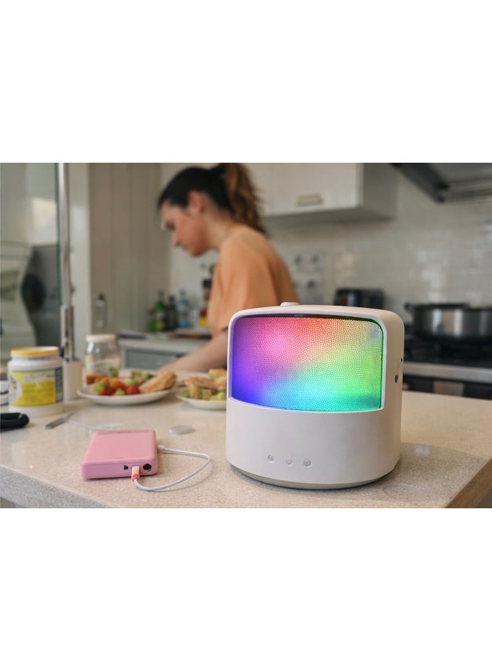 Music Hi Wireless Lightshow Speaker with Microphone, RGB LED Color Changing Lights, Portable Bluetooth Speaker, 180 Minutes Playtime, Rechargeable Party Speaker – Pink - Image 4